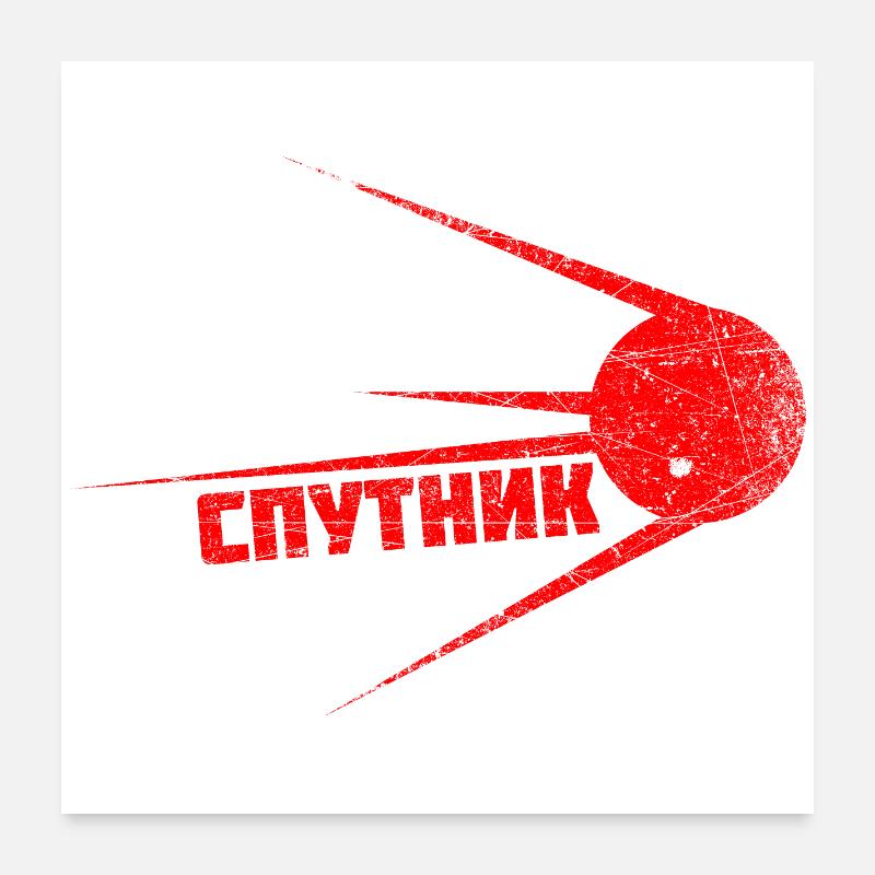 SPUTNIK | Premier satellite dans l'espace vendange Poster 60 x 60 cm