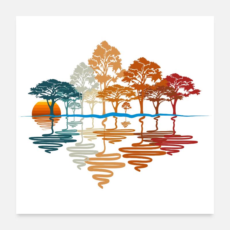 FORÊT D’AUTOMNE, FORÊT Poster 60 x 60 cm