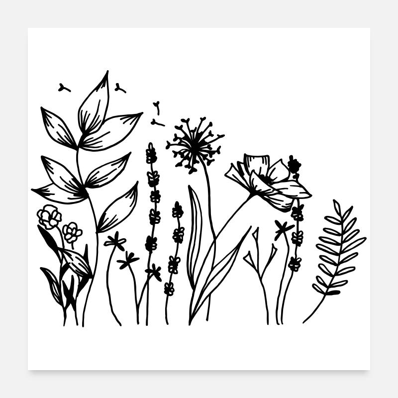 Wildflowers Poster 60 x 60 cm