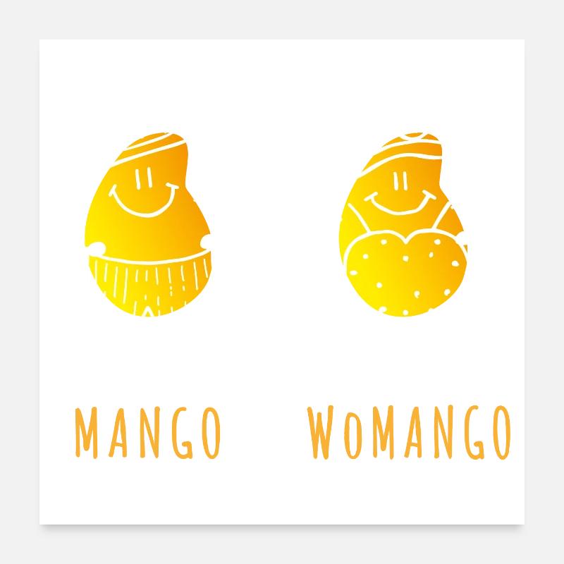 Mango - Womango - Wortspiel, Wortwitz Poster 60x60 cm