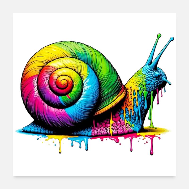 Escargot - Poster 60 x 60 cm - blanc