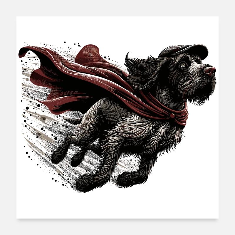 Super Dog German Wirehaired DD Pointer Gift Poster 24" x 24" (60x60 cm)