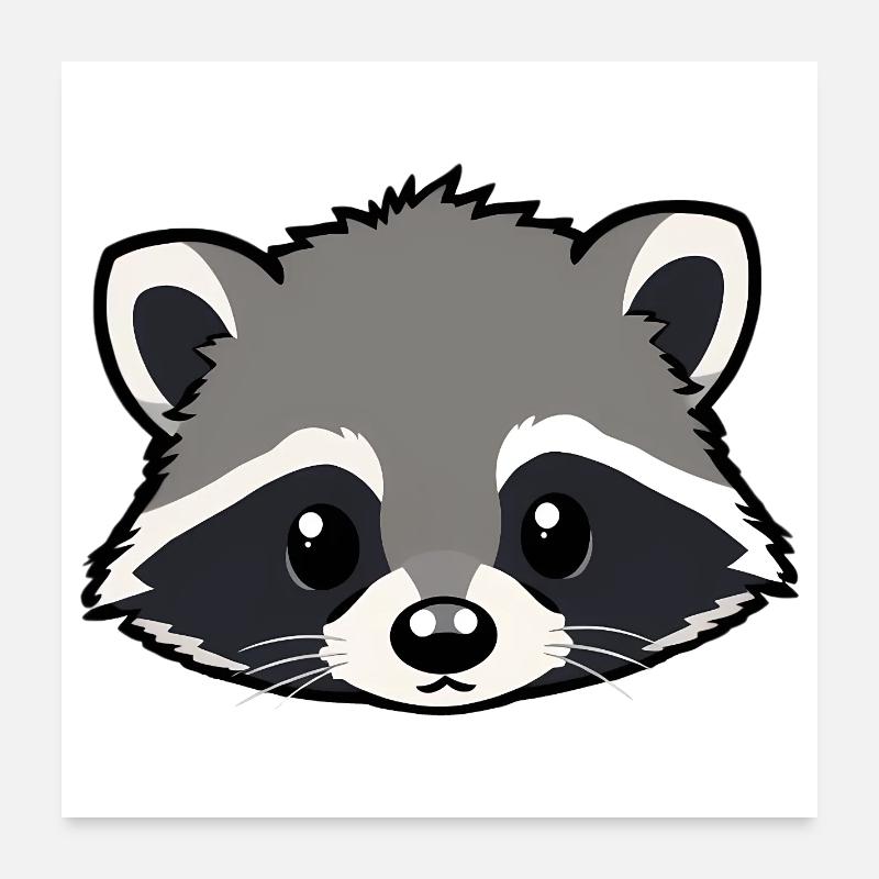 Waschbär Poster 60x60 cm