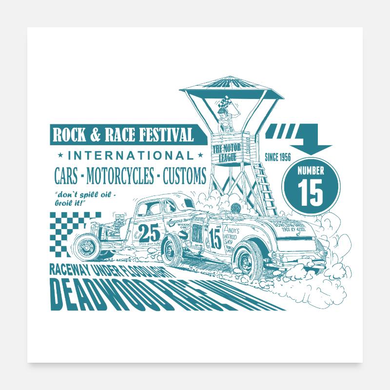 Design de course de sport automobile vintage Poster 60 x 60 cm