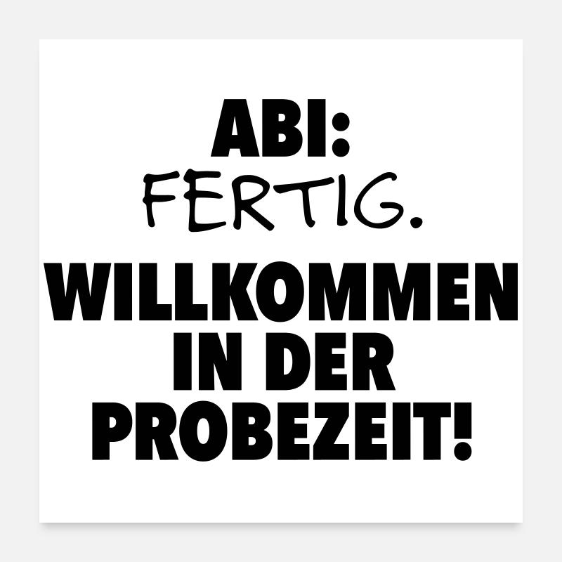 Abitur terminé - Poster 60 x 60 cm - blanc