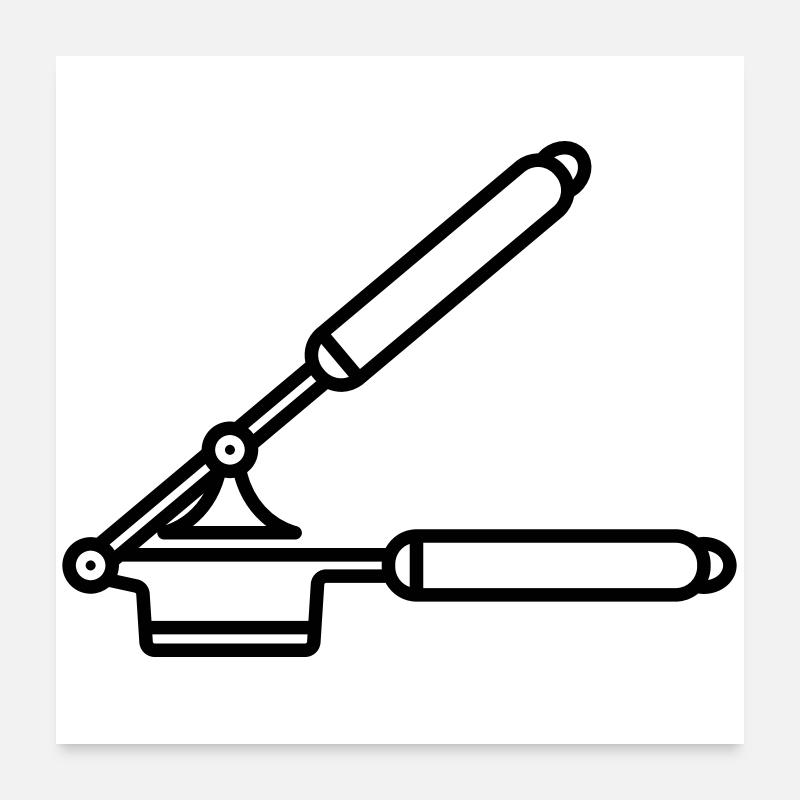  Knoblauch Presse oder Spätzle Presse Poster 60x60 cm