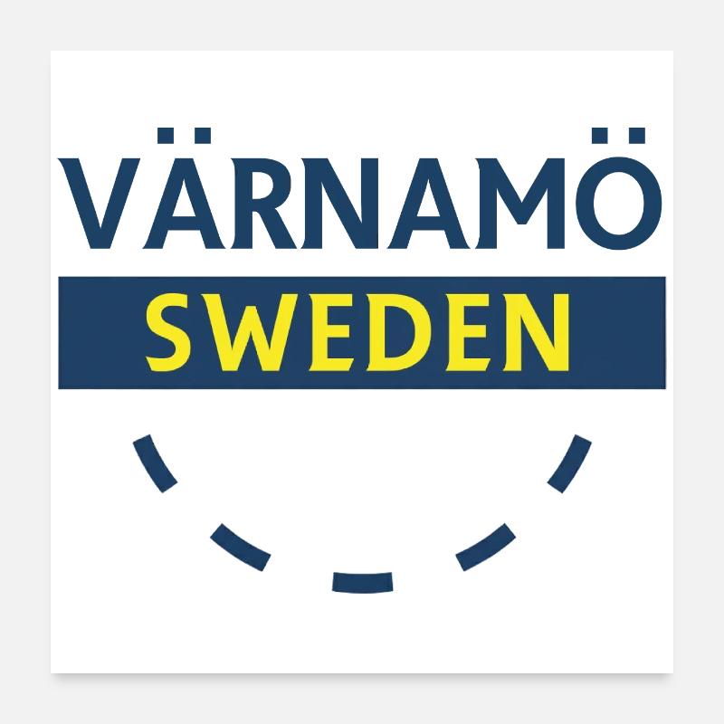 Värnamo Suède Badge Poster 60 x 60 cm