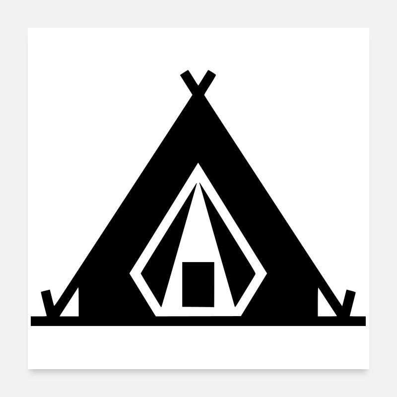 Icône de camping en plein air Poster 60 x 60 cm