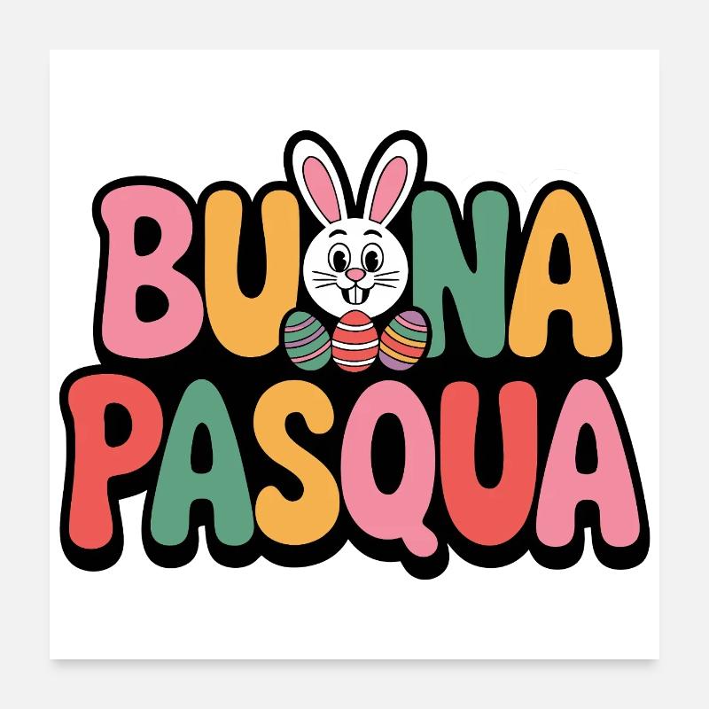 Glædelig påskehare Poster 60x60 cm