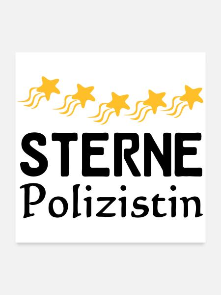 Sterne Polizistin Geschenk - Poster 60x60 cm - Weiß - Vorne