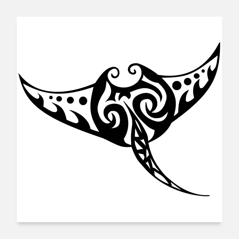 Manta Rochen Poster 60x60 cm