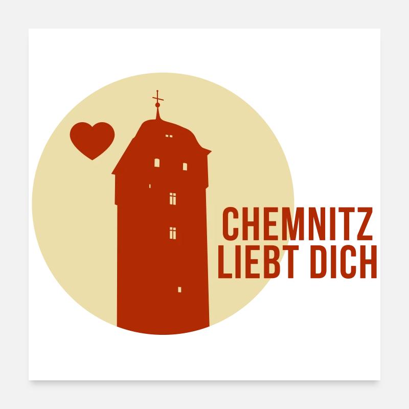 Chemnitz liebt dich Poster 60x60 cm