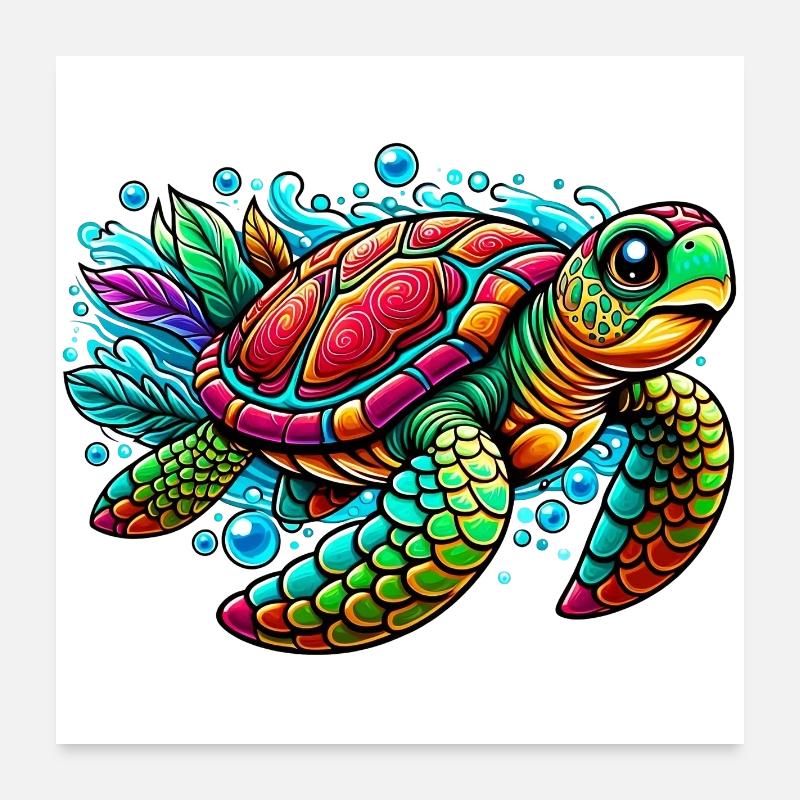 Turtle Poster 24" x 24" (60x60 cm)