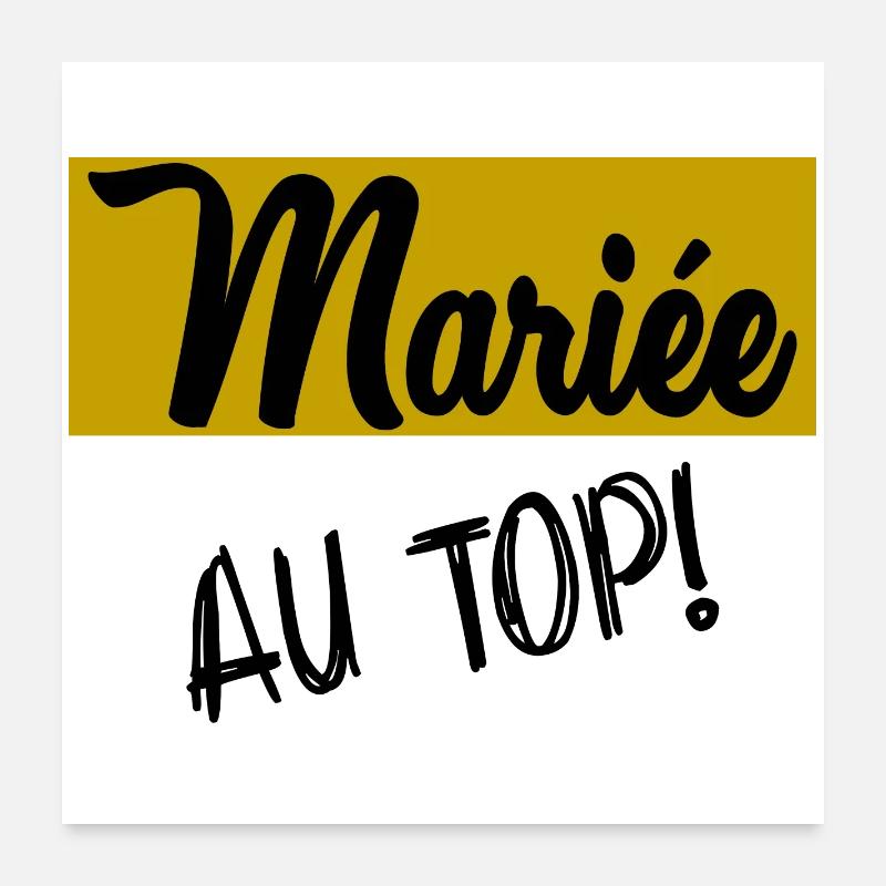 JUST MARRIED. EVJF. MARIEE Poster 60 x 60 cm