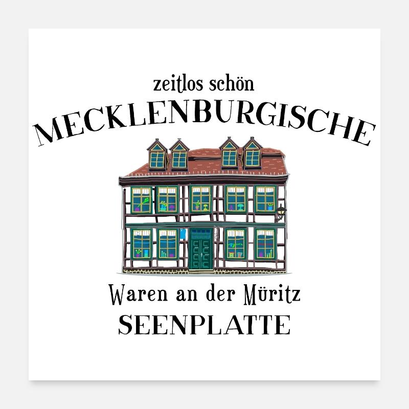 Région des lacs de Mecklembourg, Waren an der Müritz Poster 60 x 60 cm