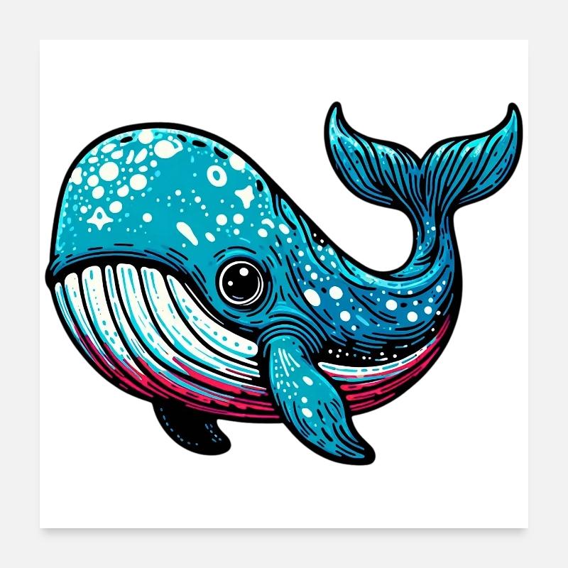 Whale Poster 24" x 24" (60x60 cm)
