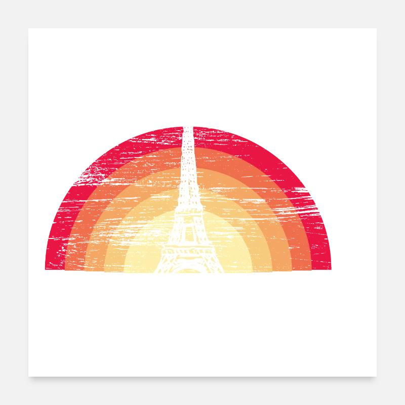 Sunset in Paris - with Eiffel Tower Poster 24" x 24" (60x60 cm)