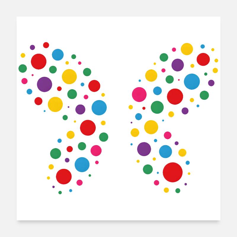 Colorful Dot Wing Bloom Poster 24" x 24" (60x60 cm)