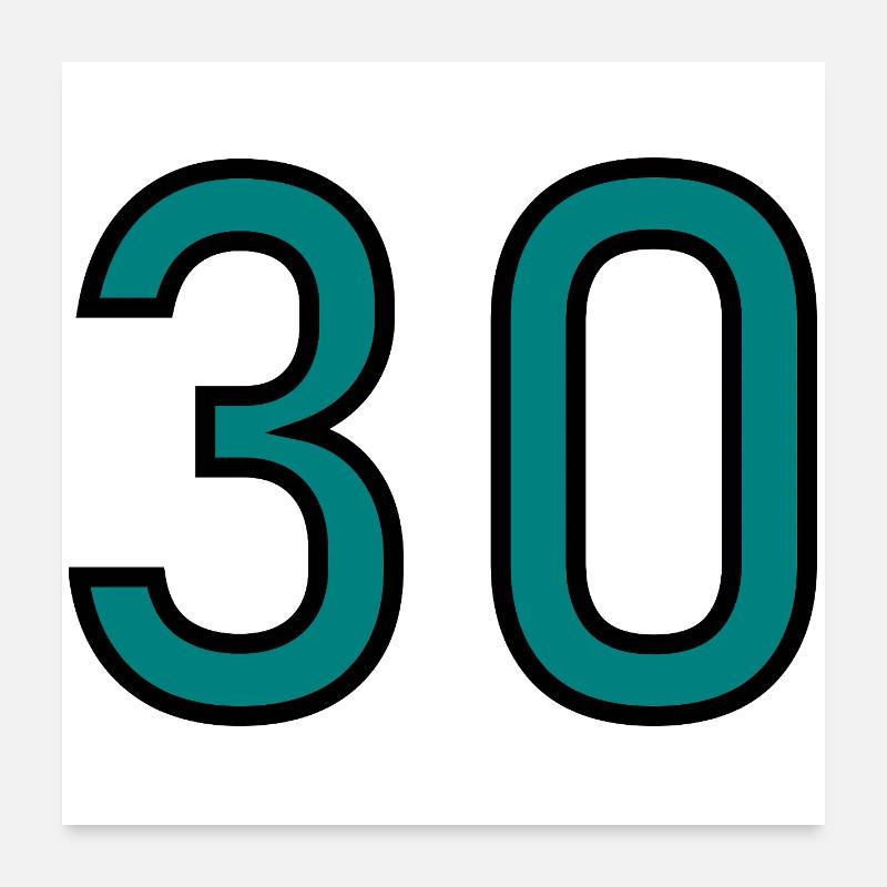 30. 30 ANS. 30e ANNIVERSAIRE. ANNIVERSAIRE 30 ANS. Poster 60 x 60 cm