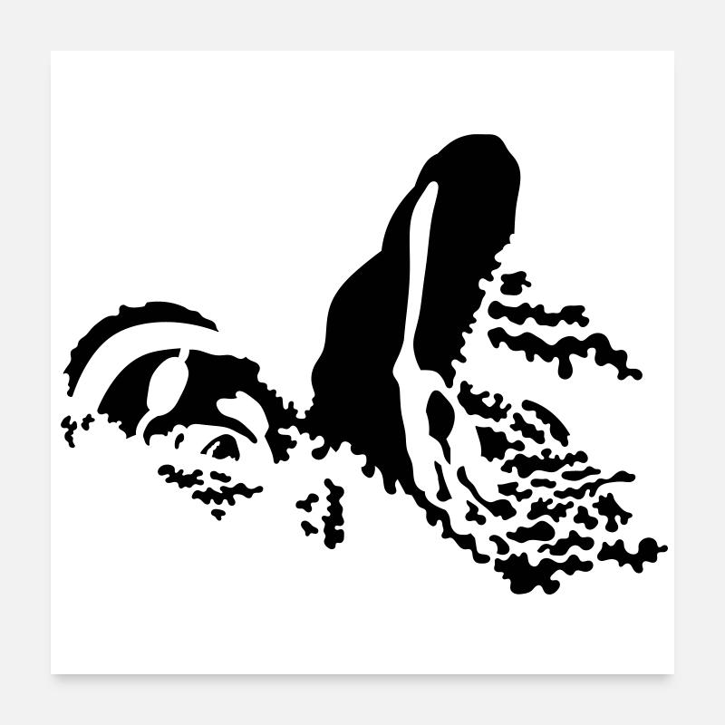 Schwimmer - Poster 60x60 cm - Weiß