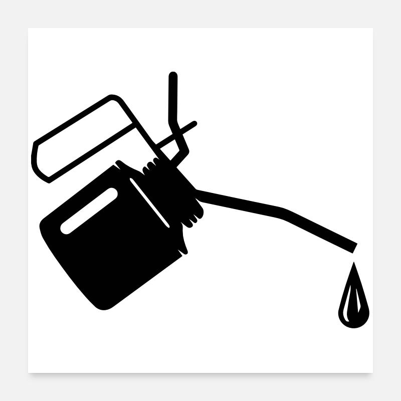 Cruche d'huile avec une goutte d'huile Poster 60 x 60 cm