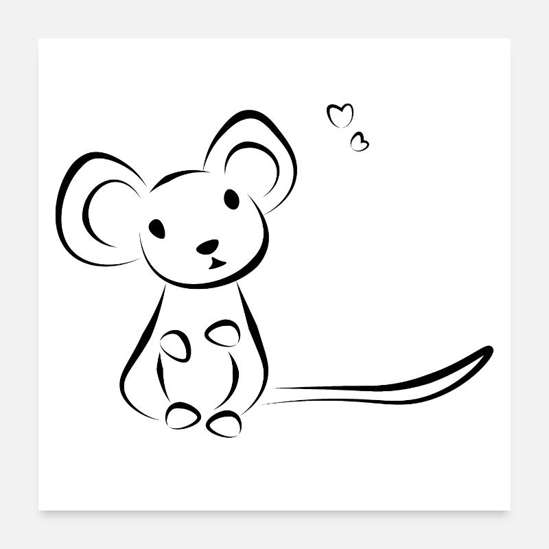 Maus Haustier - Doeslief Poster 60x60 cm