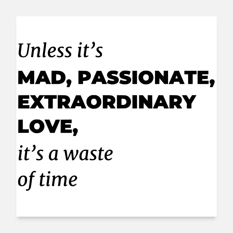 mad love | Poem Poster 60x60 cm