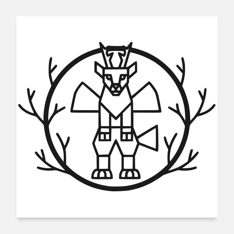 Wolpertinger Wappen: Bayrischer Mythos Poster 60x60 cm