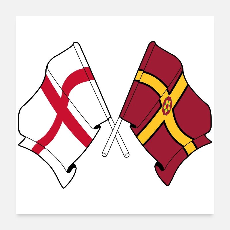 Drapeau du Northamptonshire croisé avec l’Angleterre Poster 60 x 60 cm