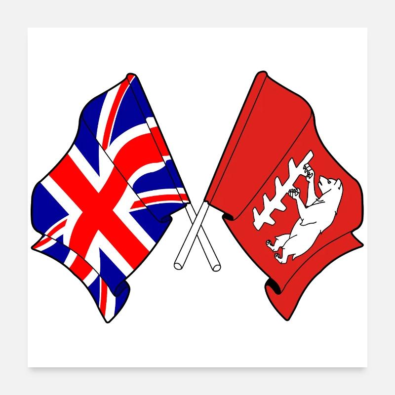 Warwickshire & Great Britain Poster 24" x 24" (60x60 cm)