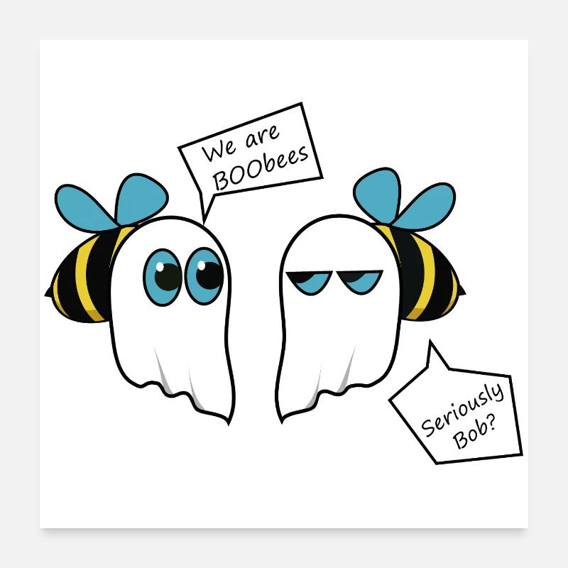 Booooobees - Poster 60 x 60 cm - blanc