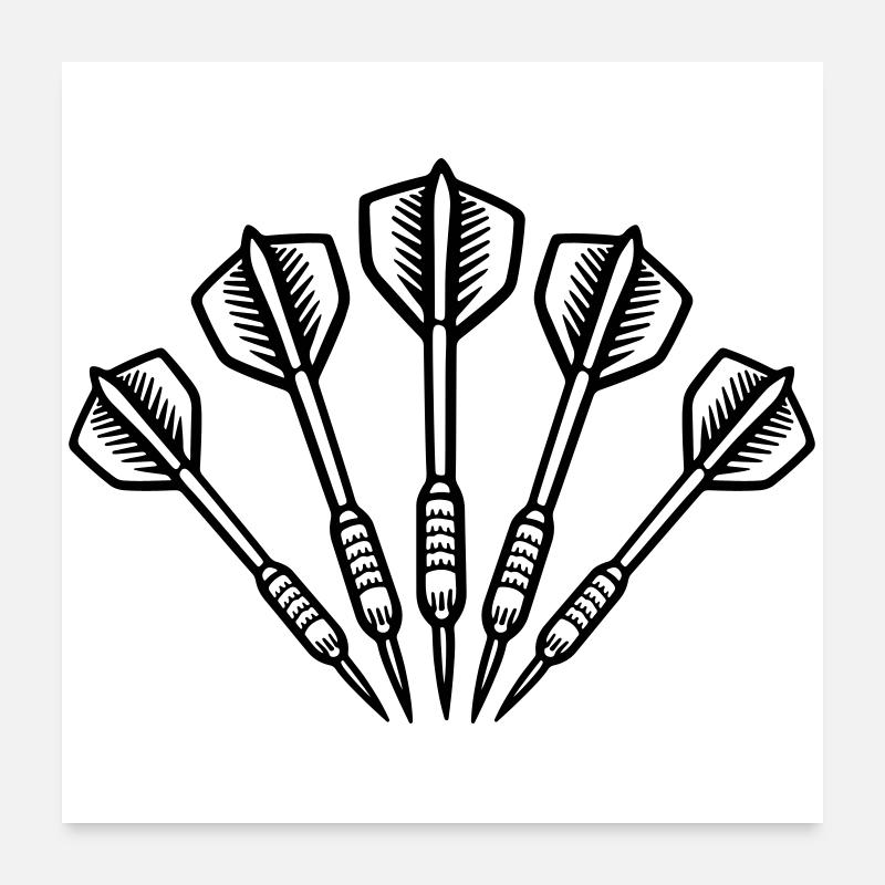 Symbole des fléchettes Dartpfeile Poster 60 x 60 cm