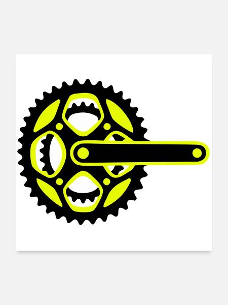 Icône de plateau de vélo - Poster 60 x 60 cm - blanc - Devant