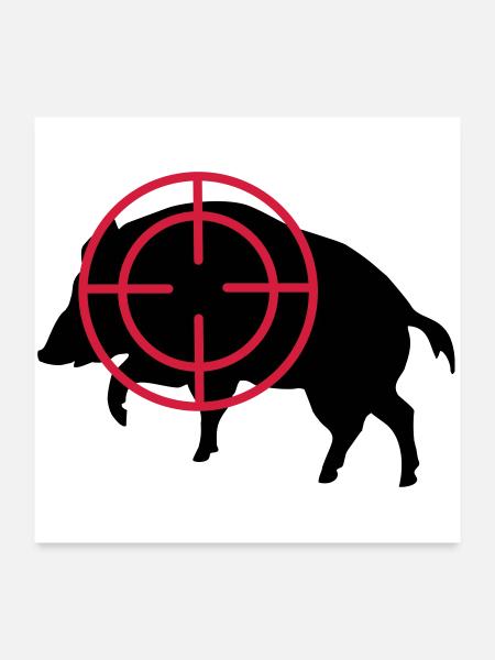 sanglier - Poster 60 x 60 cm - blanc - Devant