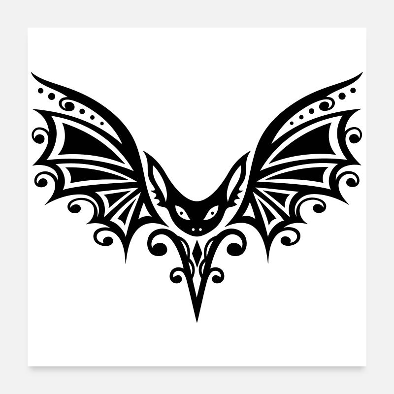 Flying Bat, vecteur Halloween. Poster 60 x 60 cm