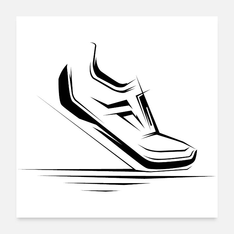 Run Runner Icon Chaussures Illustration Icon Running Poster 60 x 60 cm