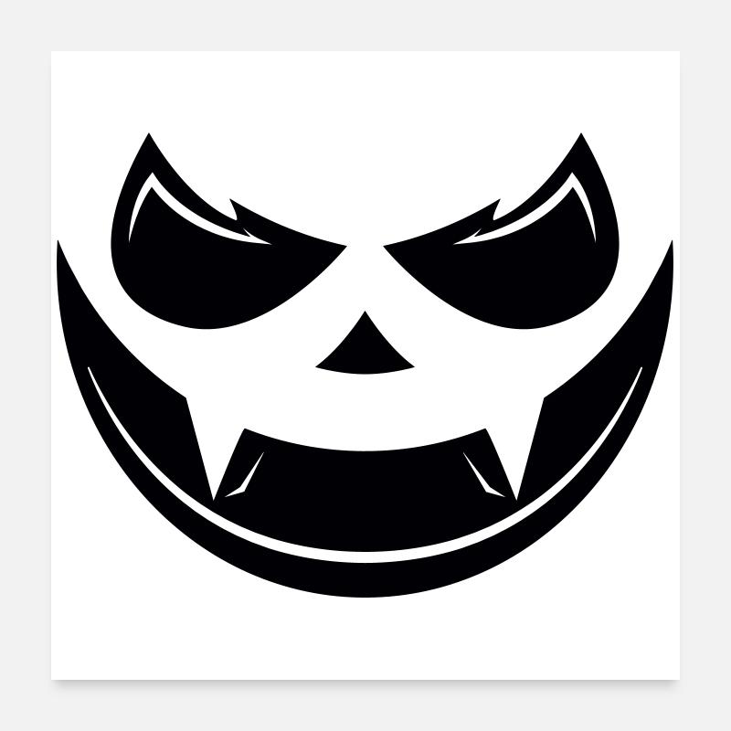 Visage de citrouille d’Halloween Poster 60 x 60 cm
