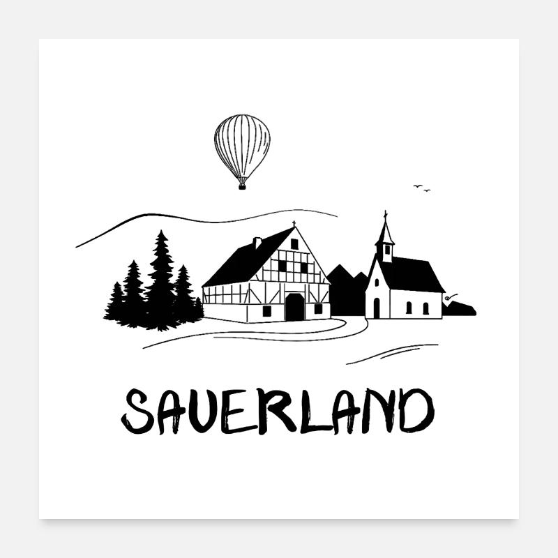 echt.SAUERLAND schwatt Poster 60x60 cm