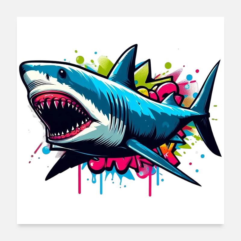 Requin Poster 60 x 60 cm
