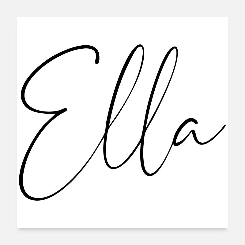 Ella / Écriture manuscrite Conception personnalisée Poster 60 x 60 cm