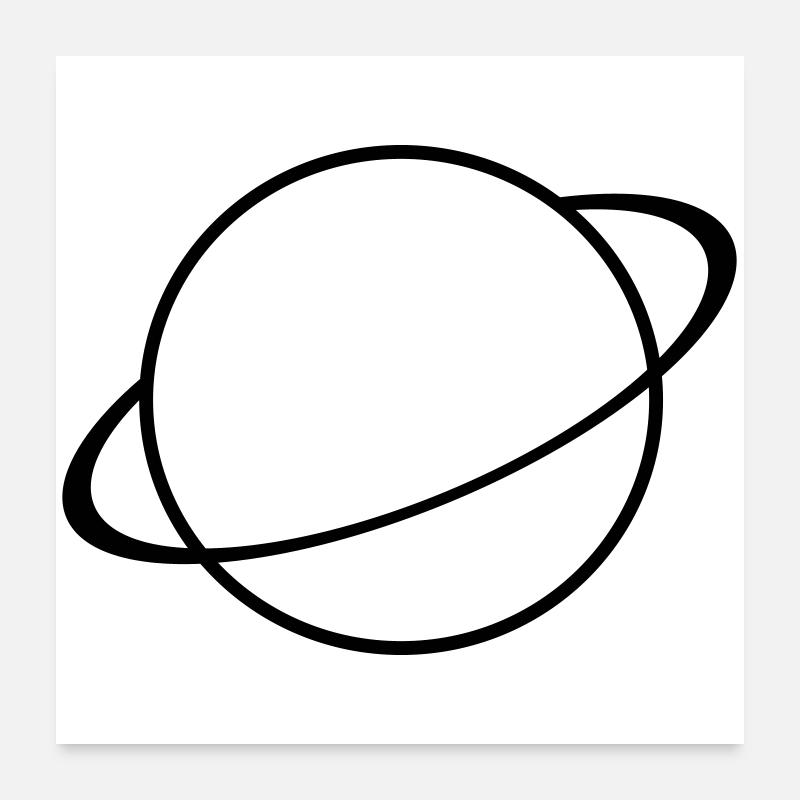 Icône de Saturne - Symbole de la planète Poster 60 x 60 cm