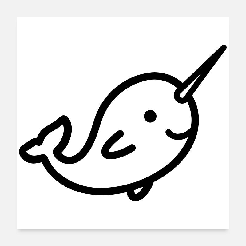 narwhal Poster 24" x 24" (60x60 cm)