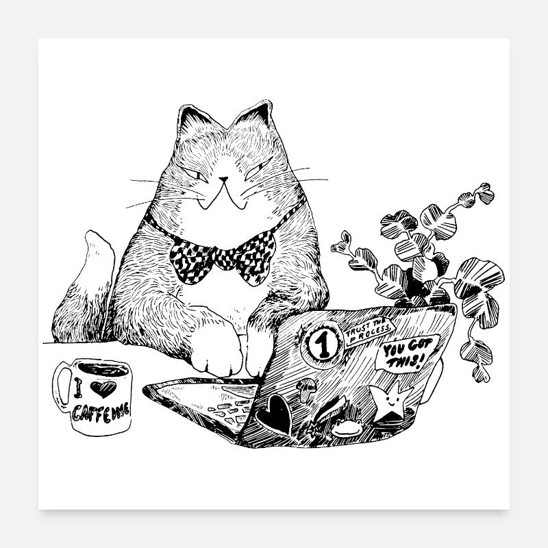 BÜROKATZE Poster 60x60 cm