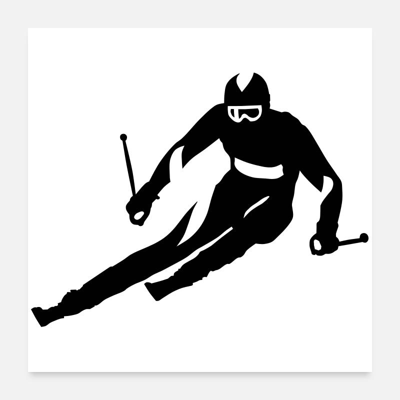 Ski - Poster 24" x 24" (60x60 cm) - white