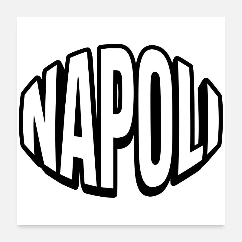 Napoli runde Typografie Poster 60x60 cm