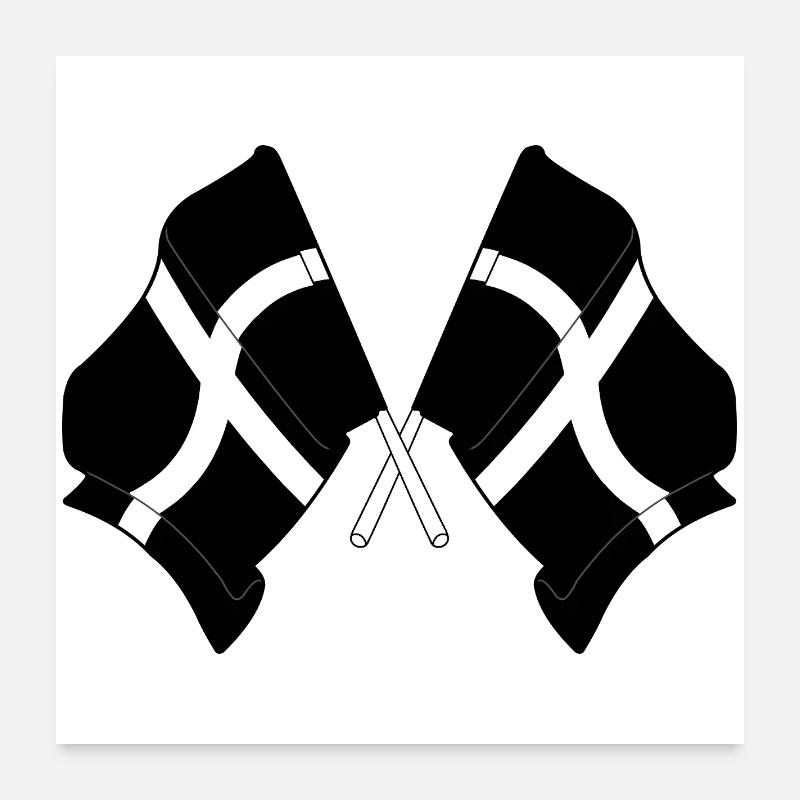 Drapeaux croisés de Cornouailles Poster 60 x 60 cm