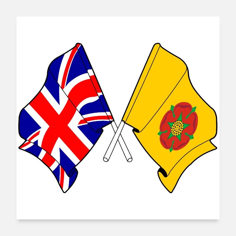 Lancashire & Great Britain Flag Poster 24" x 24" (60x60 cm)