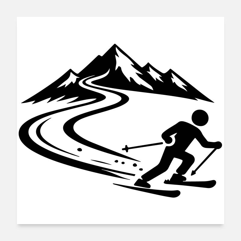 Ski Berge Piste Poster 60x60 cm