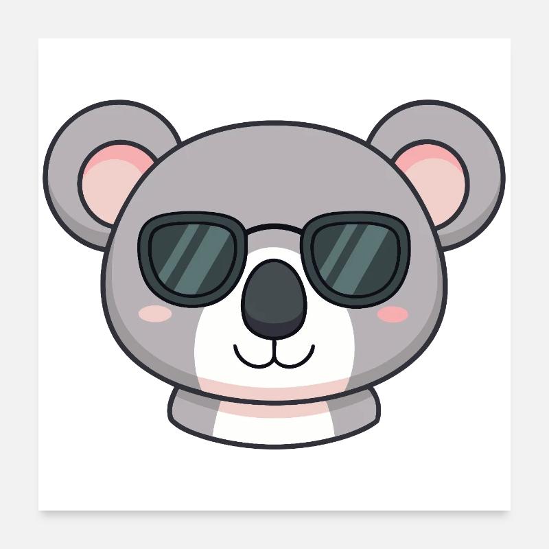 Koala Kawaii Sonnenbrille Poster 60x60 cm