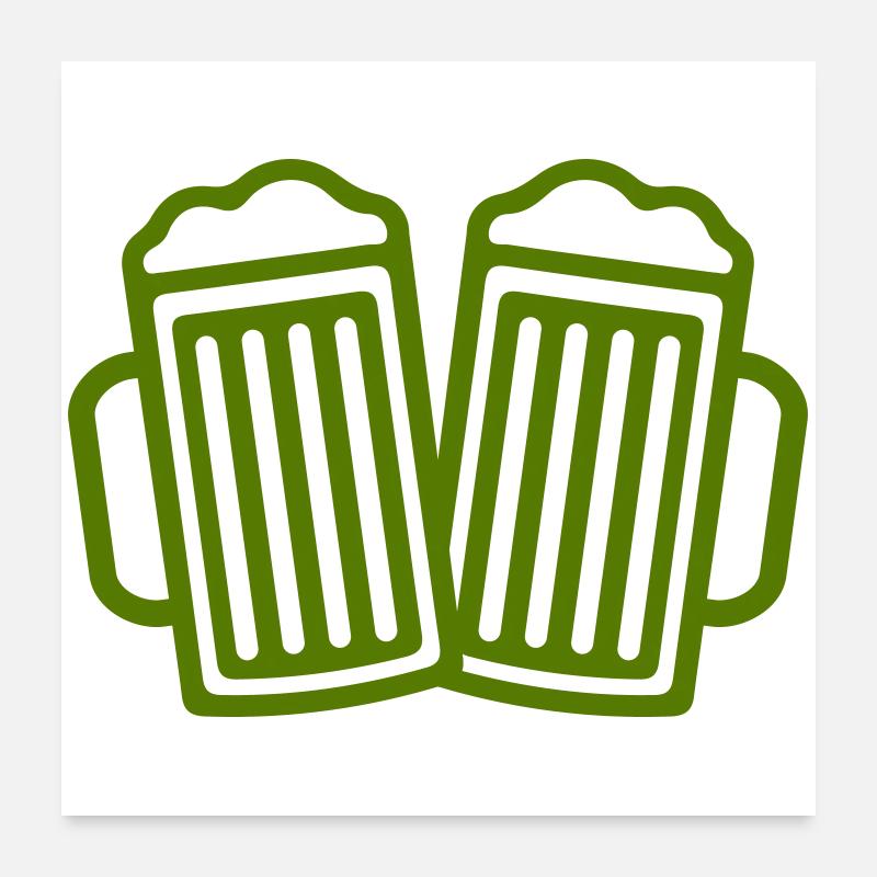 Chopes de bière qui sonnent Poster 60 x 60 cm